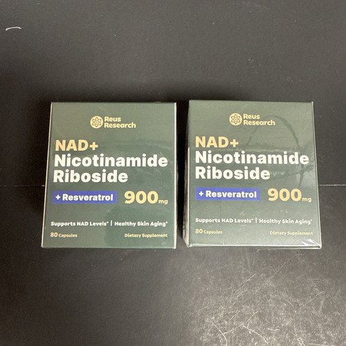 Reus Research NAD+ Nicotinamide Riboside 80ct, 2 Pack sealed, Exp 01/10/27