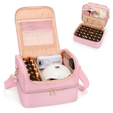 Nail Polish Organizer Case, Nail Supplies Storage Box Holds Nail Polish Bottl...