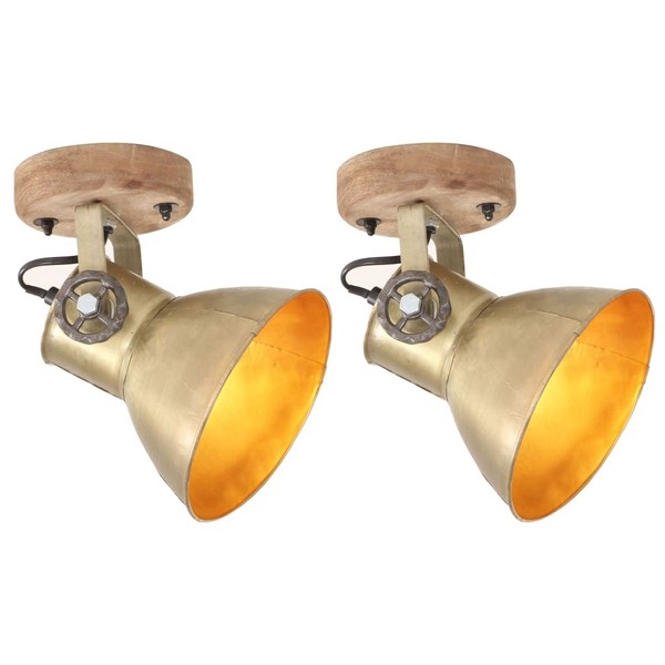 2X Wandlampe Industriestil Messing 20X25Cm E27 Deckenlampe Wandleuchte Vidaxl-image