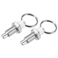 2 Pcs M8x1.25 Stainless Steel Retractable Spring Plunger with Pull Ring
