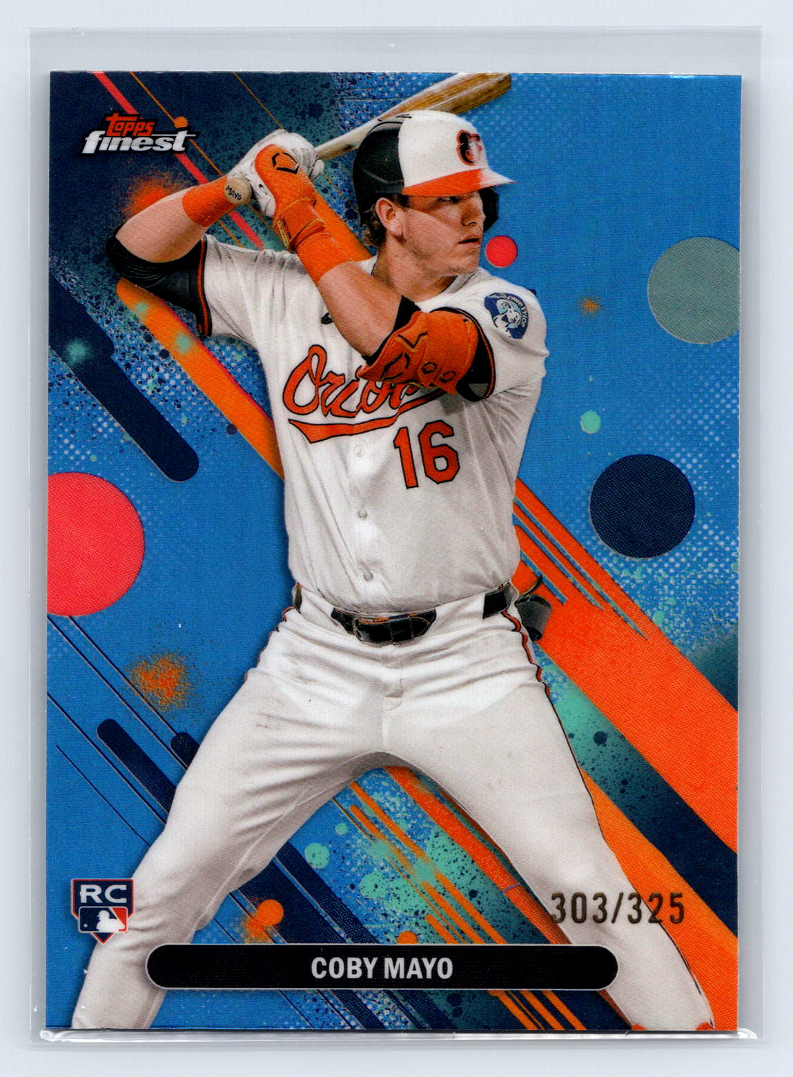 Coby Mayo Rookie 2025 Topps Finest Sky Blue Refractor /325 #26 Common
