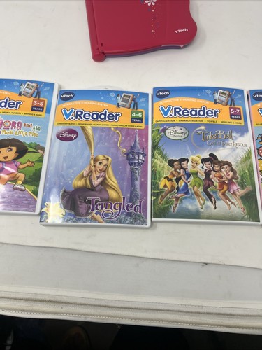 Vtech V.Reader Interactive eReading System Learning Pink With 5 Games V Reader - Picture 10 of 12
