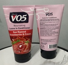  2 ALBERTO VO5 SUN RIPENED STRAWBERRIES  CREAM LEAVE-IN CONDITIONER 5 oz. NEW.