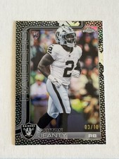 2025 Topps Chrome NFL Ashton Jeanty Black Football Leather Refractor 3/10 RC