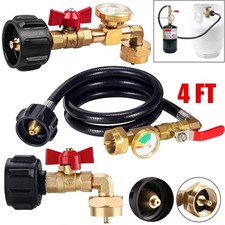 Propane Refill Adapter Kit Hose w/ ON-Off Control Valve for 1Lb-20Lb Gas Tank
