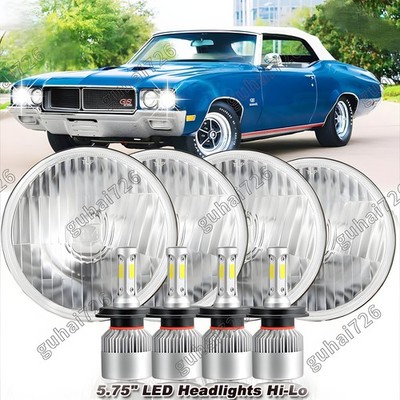 For Buick GS 455 1970-1972 Round 4pcs 5-3/4 5.75'' inch Headlights Hi/Lo Beam
