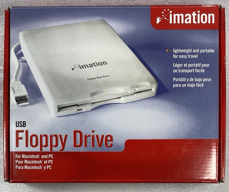 Imation EXTERNAL USB FLOPPY Disk Drive Looks NEW in Open Box for MAC & PC 2005
