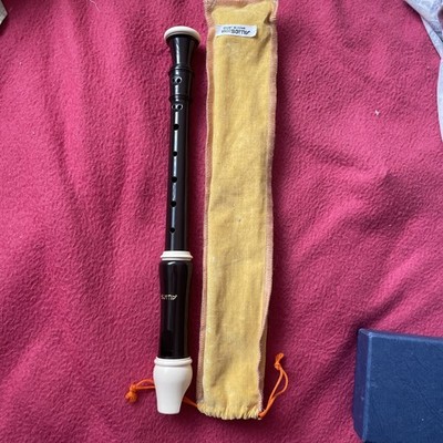 Aulos Blockflöte 205 A gelbe Tasche Schulblockflöte Vintage Japan  
