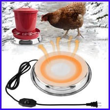 Heated Chicken Waterer, 11.8'' Chicken Water Heater Farm Heated Base for Meta...
