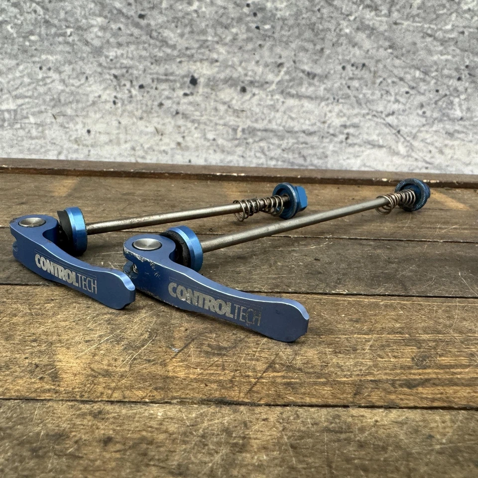 ControlTech Titanium Quick Release Skewers Blue Front Rear Road 90s MTB Bike VTG - Image 2 of 4