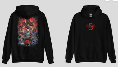 Stranger Things x Kyle Lambert Hoodie Season 5 Art.