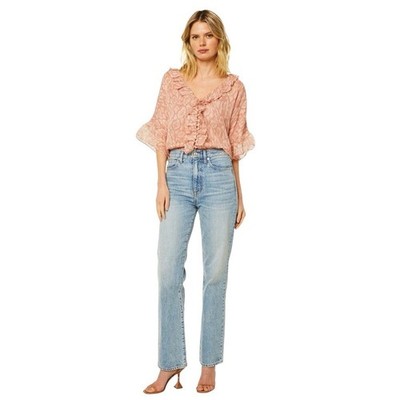 MISA LOS ANGELES LINDSAY TOP - ROSE PYTHON, Size XS NWT Runs Oversized $270