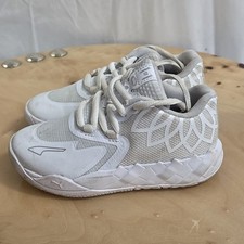Puma LaMelo Ball MB.01 Shoes Kids 11c White Striped Athletics Casual Outdoor