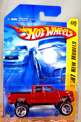 2007 Hot Wheels #5 New Models 5/36 DODGE RAM 1500 Dark Red w/Chrome ORUT5 Sp
