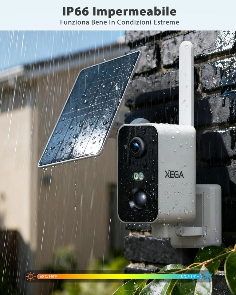 Xega 4G LTE Telecamera Esterno Senza Fili con SIM Scheda,2K Videocamera 10000mAh - Immagine 2 di 4