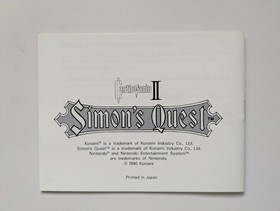 Castlevania II Simon's Quest NES Nintendo Entertainment System OVP CiB