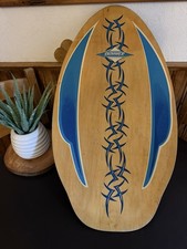 Tavola da Surf Skim di Alta Qualità - Tavola in Legno Design Tribale Blu.