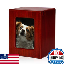 PCS Pet Urn for Dog Ashes - Red Photo Urn Memorial Keepsake