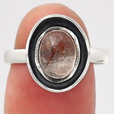Natural Golden Rutile 925 Sterling Silver Ring s.8 Jewelry R-1468