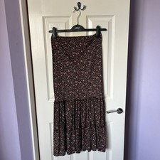 Size 12 90s/ 2000s / y2k Pilot Brown Floral Maxi Skirt