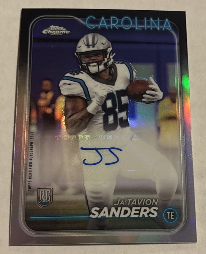 Ja'Tavion Sanders Topps Chrome Sapphire Rookie Autographs #RAJSA Base