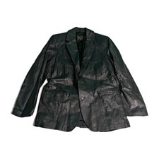 VTG Scully Leather Blazer Jacket Men's Sz 42 Black Western Two Button