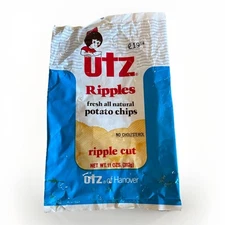 Vintage Utz Bag Potato Chip Junk Food Ripples 80s Empty Snack
