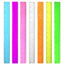 Transparent Plastic Ruler 12 Inch with Centimeters Millimeters and Inches for
