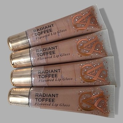 Victoria's Secret 4pc Lot Radiant Toffee Flavored Lip Gloss 0.46oz Each New (x4)