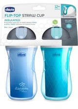 Chicco Insulated Rim Spout Trainer Spill Free Baby Sippy Cup 9oz Set of 2, NEW