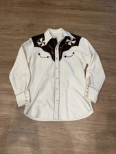 H Bar C Vintage Men's Medium Pearl Snap Western Cowboy Ranchwear 70s USA