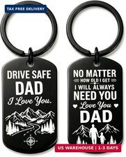 Fathers Day Gift for Dad from Daughter Son Wife,Drive Safe Keychain Gifts FAST
