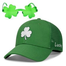 St Patricks Day Hat for Men Women, Saint Pattys Accessories Lucky Shamrock Tr...
