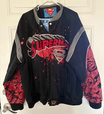 RARE SUPERMAN JH Designs Y2k Winter Jacket Adult XL DC Comics