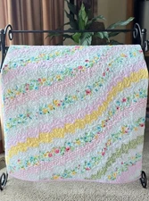 New Baby Girl Handmade Bargello Quilt Shower Gift