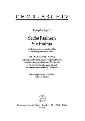 Six Psalms (Hob.XXIII: Appendix) for three-part mixed Chorus (SAB) Mixed Voices