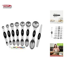 Stainless Steel Magnetic Measuring Spoons Set with Strong N45 Magnets, Heavy ...