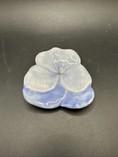 Vintage Ernestine Cannon Salerno Italy Hand Painted Blue Pansy Ceramic Dish