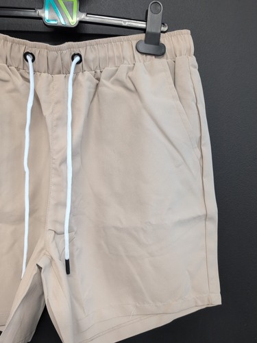 Manfinity Slant Pocket Drawstring Waist Sweat Shorts Men's Medium Khaki - Picture 3 of 7