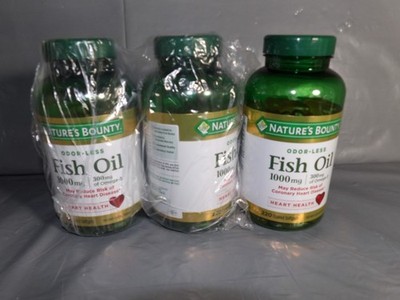 (3) Nature's Bounty Odor-Less Fish Oil 1000mg 660 Soft gels 09/2026