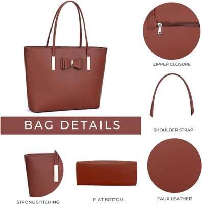 Borsa Tote Grande Kukubird In Finta Pelle Nera – Manico Superiore E Tracolla