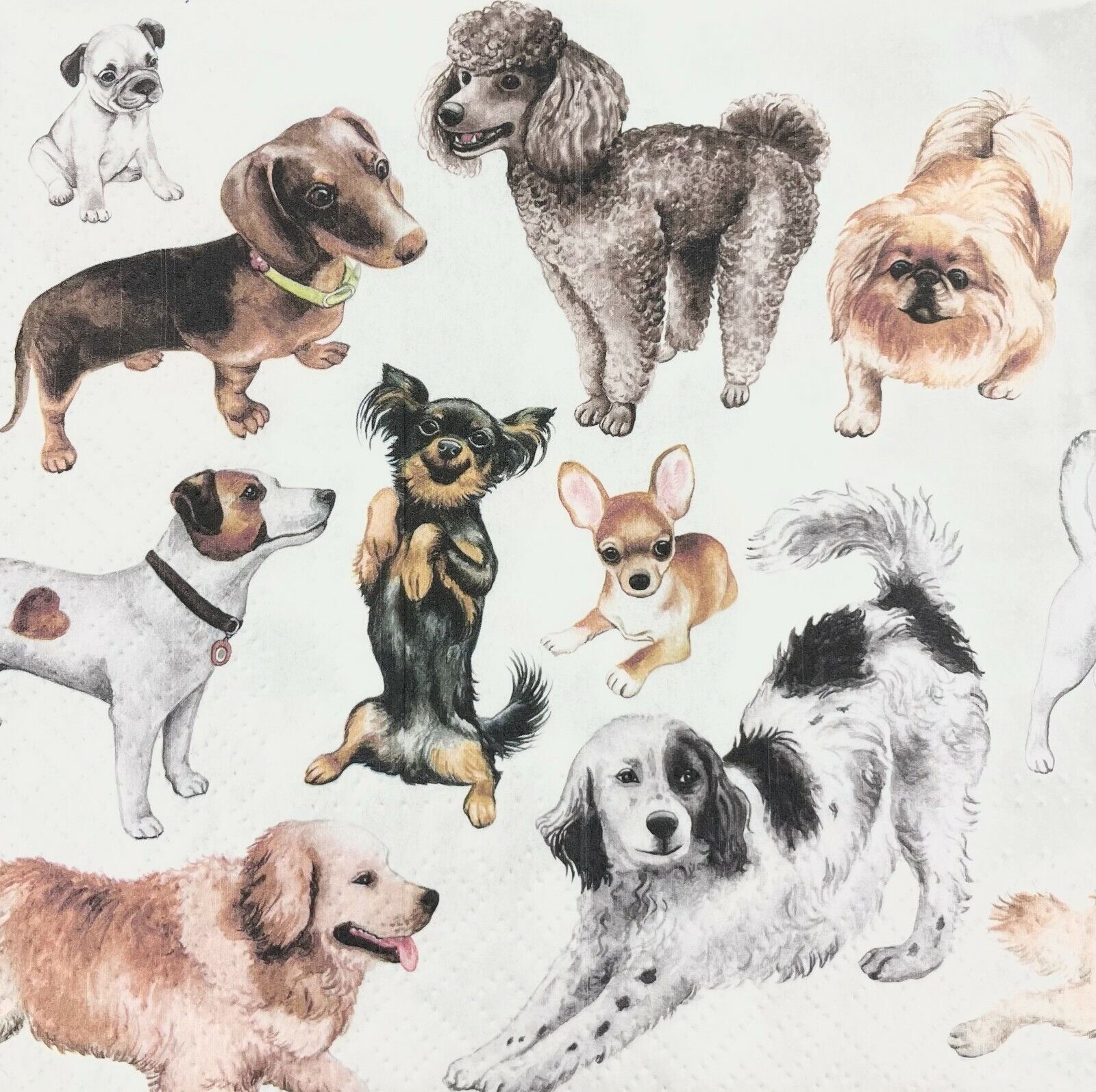 Paper Luncheon Decoupage Napkins Design Animals Dog Dogs Puppies Pack of 20  pcs | eBay