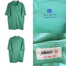 Johnnie O Polo Shirt Men's Size L Large Short Sleeve Surf Teal Green Cotton