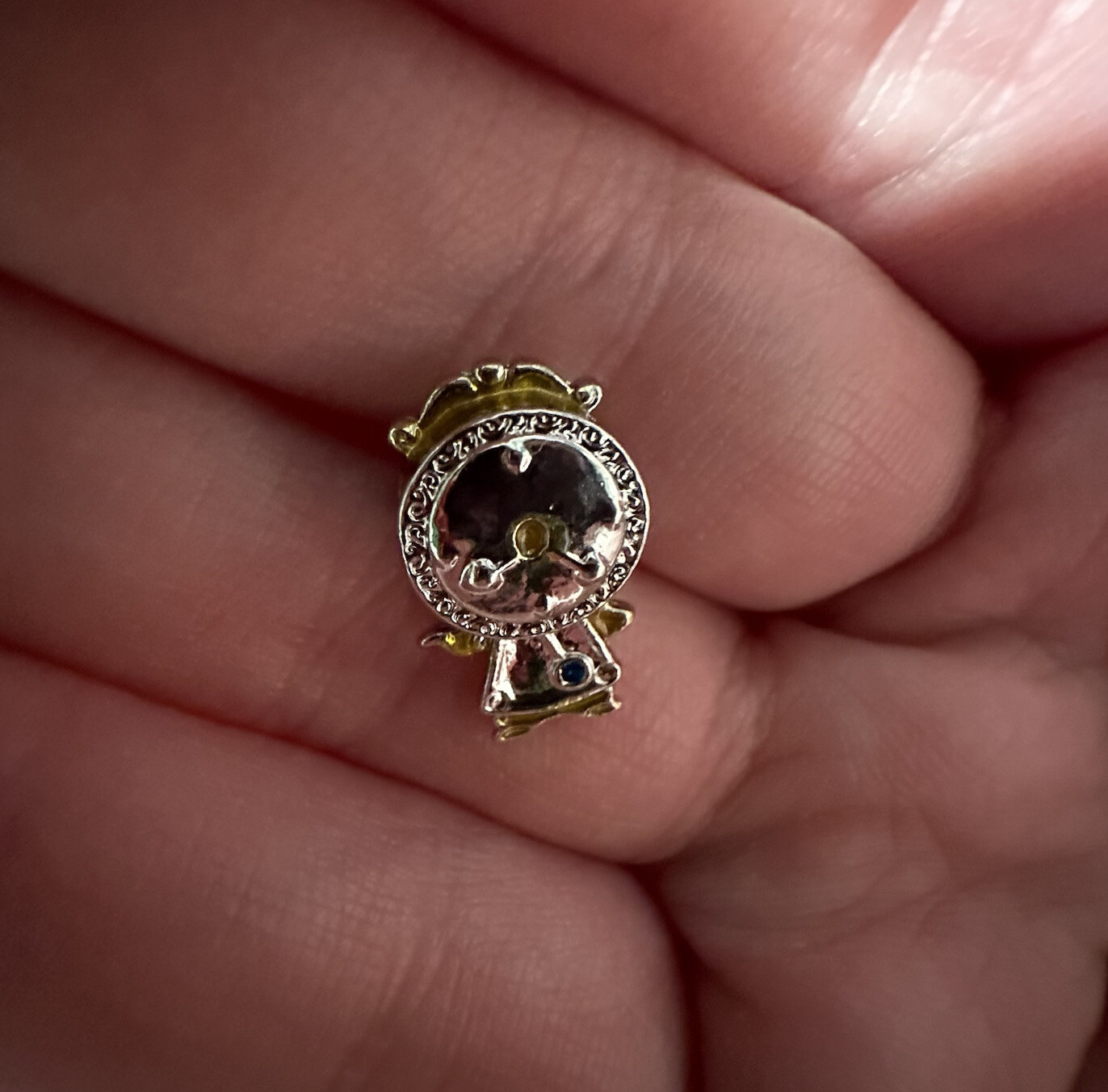 TWO LEFT✨Disney Beauty And The Beast Sterling Silver Charm~Cogsworth✨