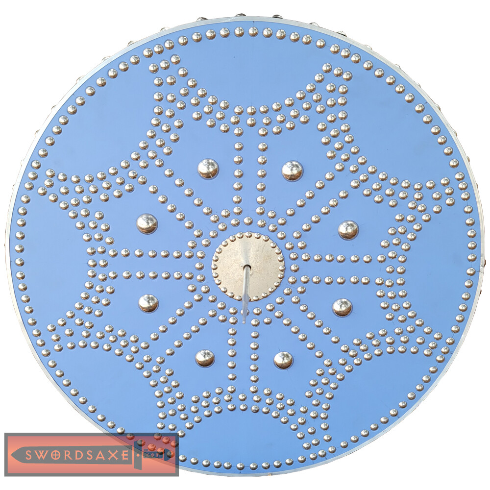 Scottish Targe Highland Celtic Warrior Medieval Shield Spike Blue Leather Wrap