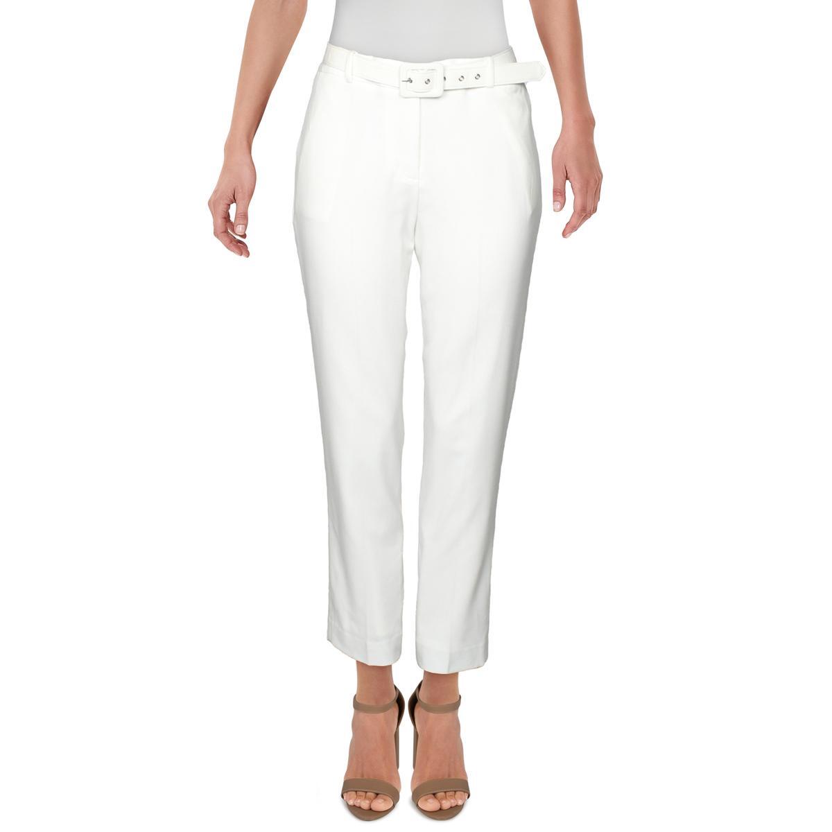 Tahari ASL Женские укороченные брюки на щиколотке цвета слоновой кости с высокой посадкой 12 BHFO 0810