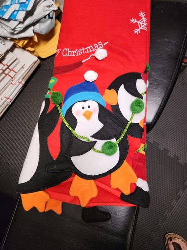 Christmas Skirt 48inch New Penguins Santa - Picture 3 of 5