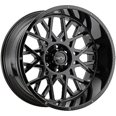 4-Vision 412 Rocker 18x9 8x180 +12mm Gloss Black Wheels Rims 18" Inch - Picture 1 of 2