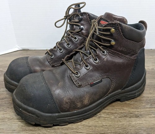 Red Wing Waterproof CSA 6" Safety Boots King Toe Brown Leather Men's Size 8.5D - Picture 4 of 15