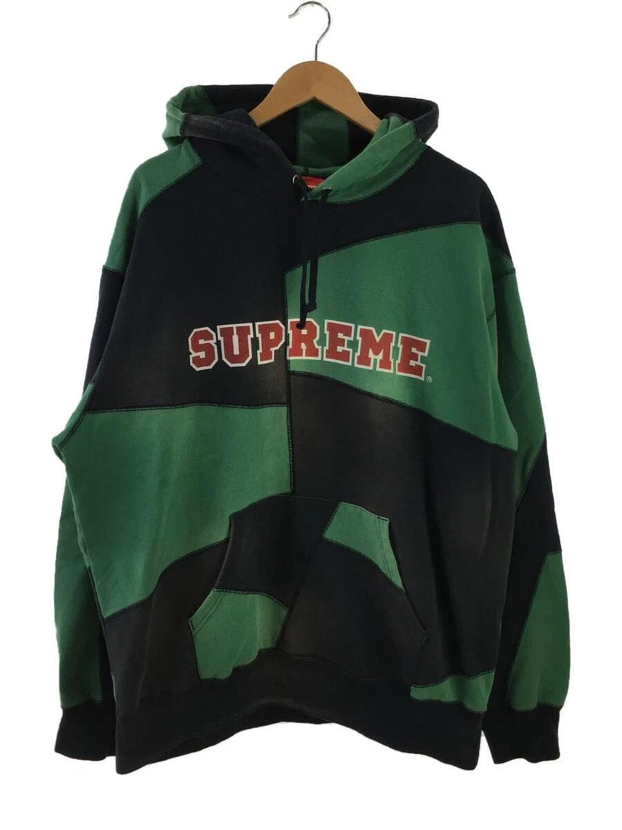 Supreme Patchwork Hooded Sweatshirt Used XL size Green